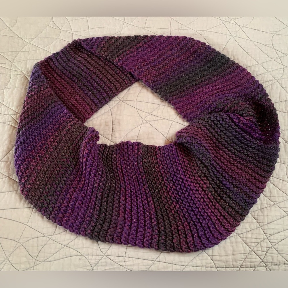 Purple Ombre Knit Infinity Scarf
